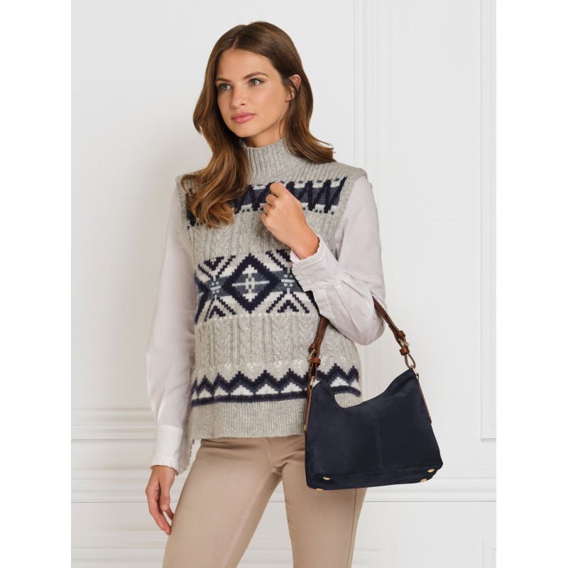 Fairfax Favor Mini Tetbury tote bag in navy suede